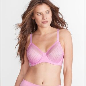Wacoal Elevated Allure Seamless Lift Bra 38G Unlined Underwire Sheer Pink